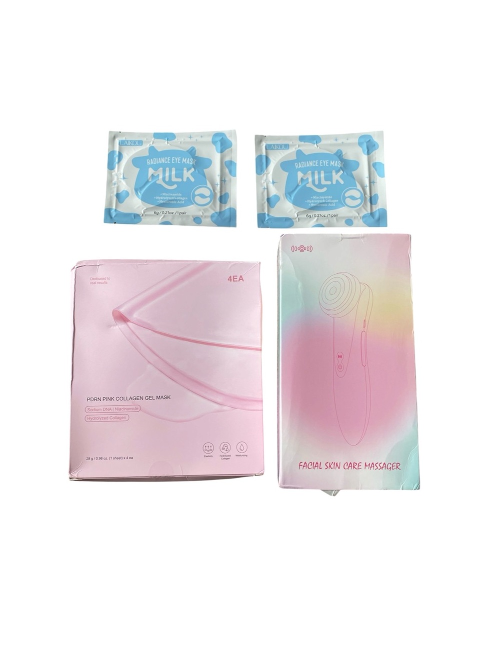 NWT Pink Collagen Gel Mask & Facial Skin Care Massager‎ Set
